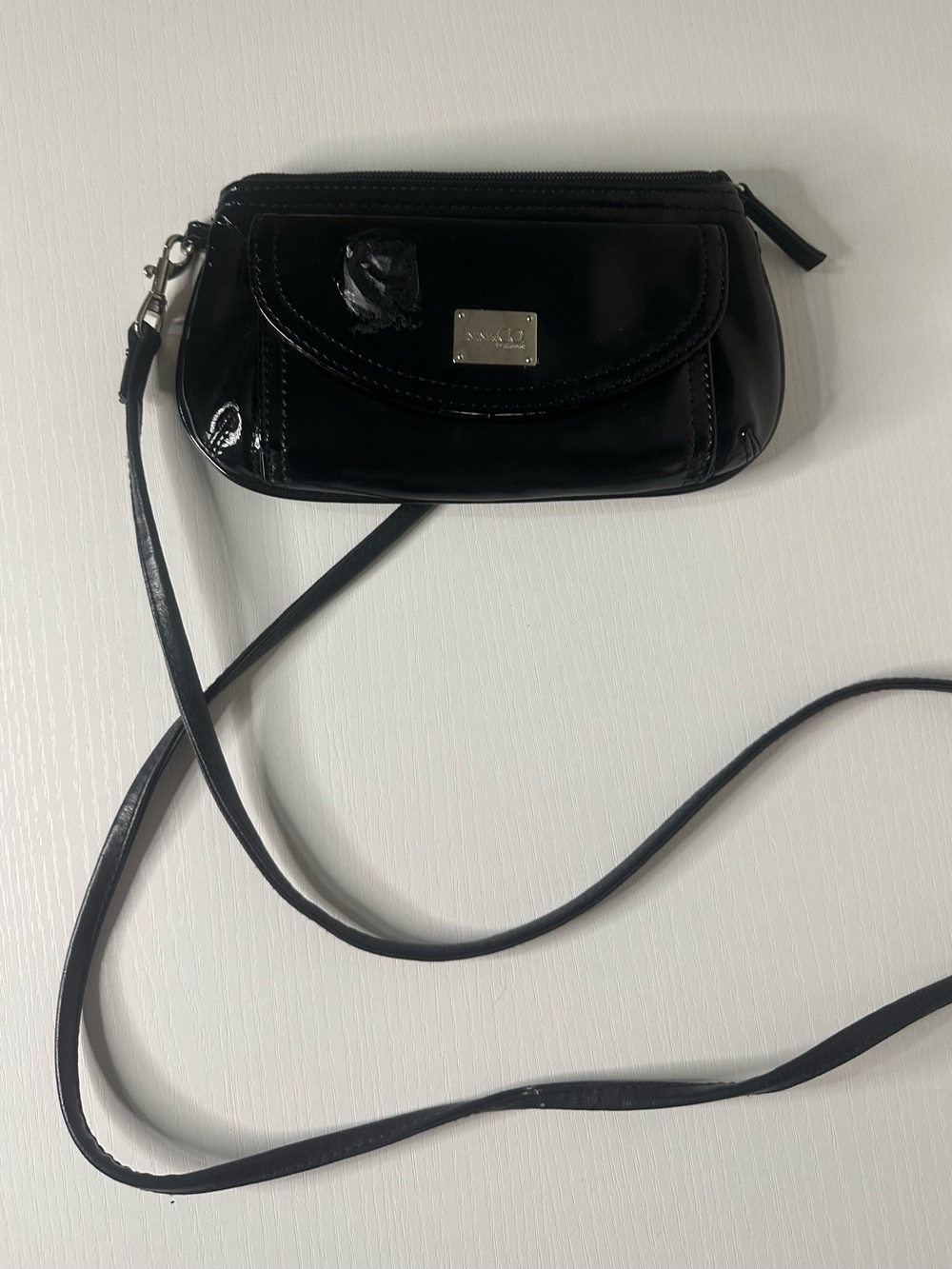 Nine & Co. Black Patent Crossbody Wristlet with Detachable Strap